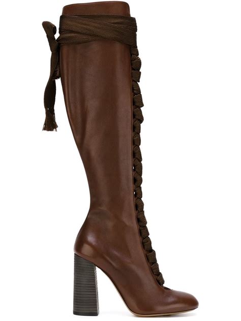 chloe boots knee high|chloe high heel boots.